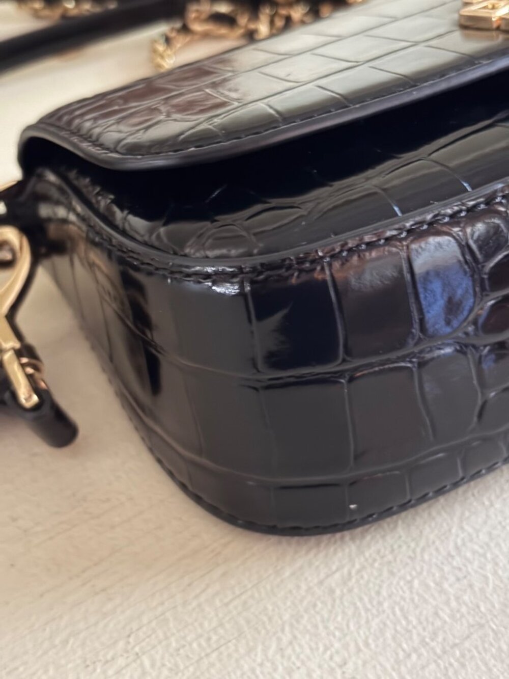 Tory Burch Britten Black Embossed Leather Convertible Crossbody/ Clutch Bag - Picture 12 of 16